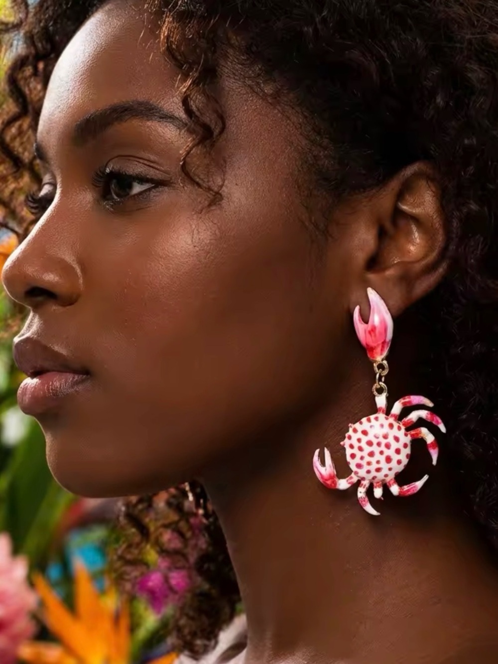 Pink Crab Drop Earrings - Women Jewelry